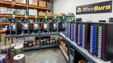 Disc and USB duplication production line handling bulk order volumes