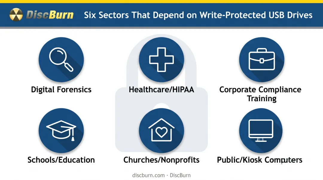 Industries and organizations relying on write-protected USB drives overview