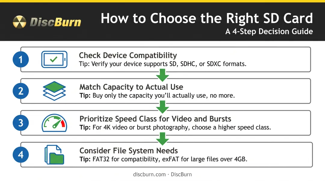 Four-step decision framework for choosing the right SD card type