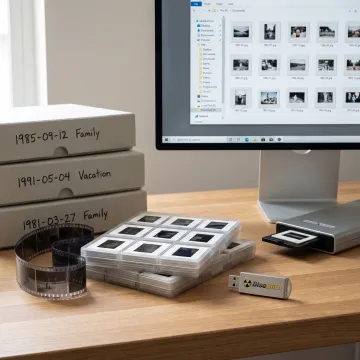 Digital film archive being organized