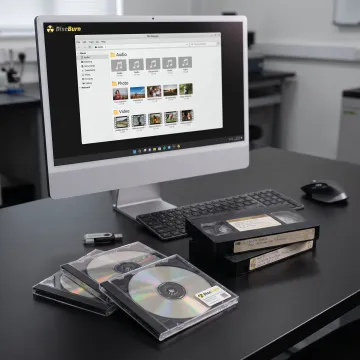 Digital files created from CDs and video tapes