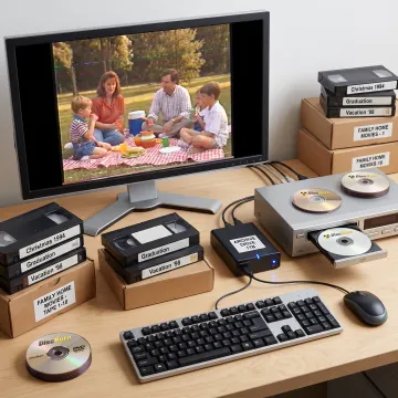 Digital video transfer workstation with archived footage