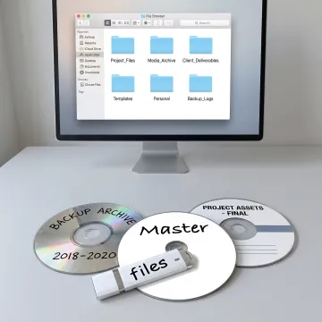 Organized digital archive created from discs