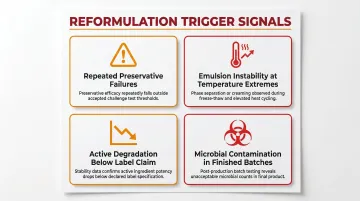 Four warning signals indicating a topical formulation requires strategic reformulation