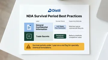 NDA post-termination survival periods comparison for trade secrets versus general confidential information