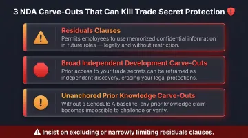 Three NDA carve-out clauses that destroy trade secret protection in chemical manufacturing