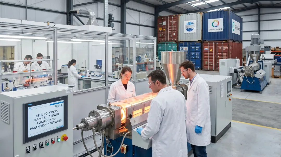 Distil FR polymer compound development process from formulation trials to commercial production