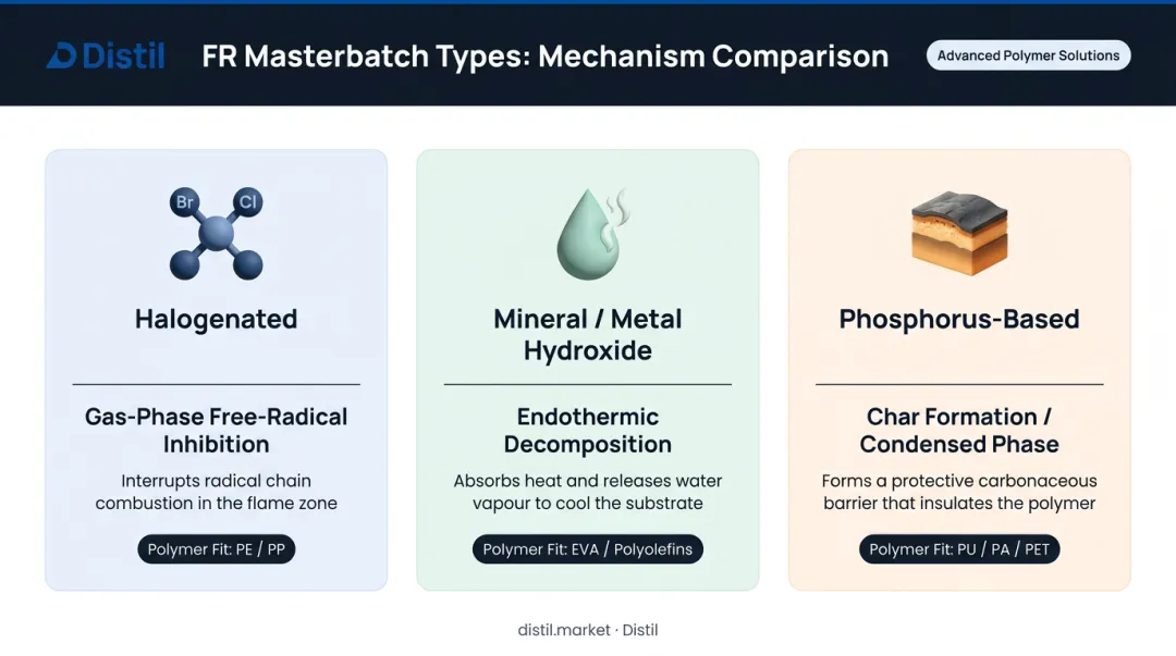 Three flame retardant masterbatch types chemistry mechanisms and applications comparison