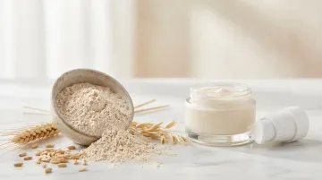 Colloidal oatmeal skincare ingredient powder and finished cream formulation