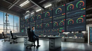 IoT sensor monitoring dashboard displaying real-time manufacturing process parameters
