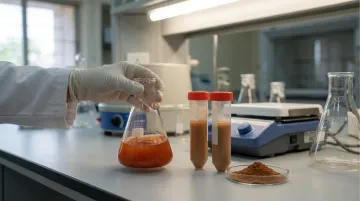 Laboratory researcher conducting biogenic zinc oxide nanoparticle green synthesis experiment