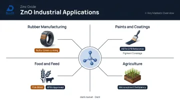 Zinc oxide industrial applications rubber coatings food agriculture use cases overview