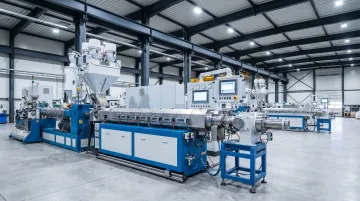 Advanced polymer compounding production line with extrusion equipment and material testing