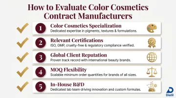 Five evaluation criteria for selecting a color cosmetics contract manufacturer checklist