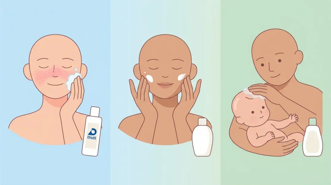 Three skin types benefiting from gentle sucrose cocoate cleanser in personal care
