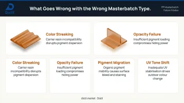 Four PP color masterbatch failure modes causes and visual defect outcomes