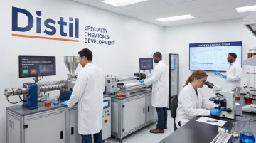 Distil R&D laboratory conducting antistatic polymer formulation and application trials
