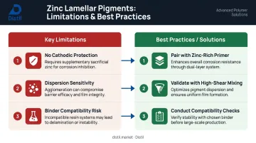 Three ZnO coating limitations and best practice solutions paired diagram infographic