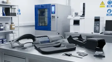automotive interior plastic components tested for VOC and fogging emissions compliance