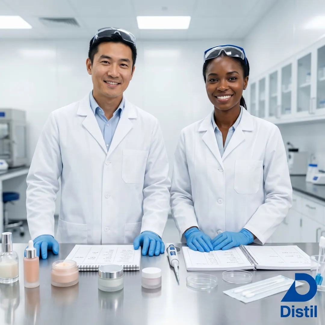 Clean beauty testing process in laboratory