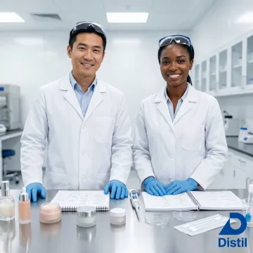 Clean beauty testing process in laboratory