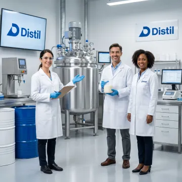 Cosmetic toll manufacturing team in production facility