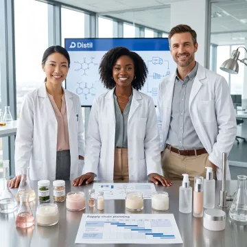 Beauty product supply chain and formulation team