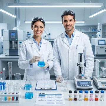 Scientists working on custom chemical synthesis