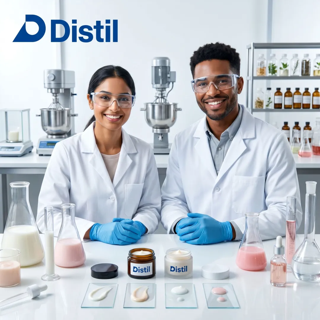 Specialty chemicals for cosmetic formulations in a lab setting