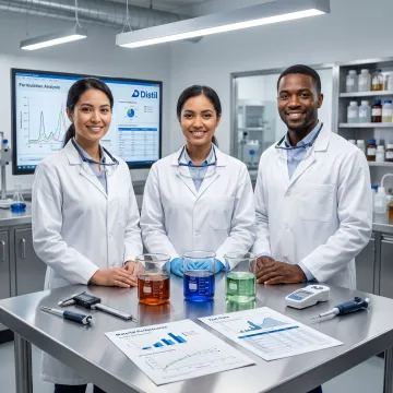 Scientists reviewing specialty chemical formulations in a lab