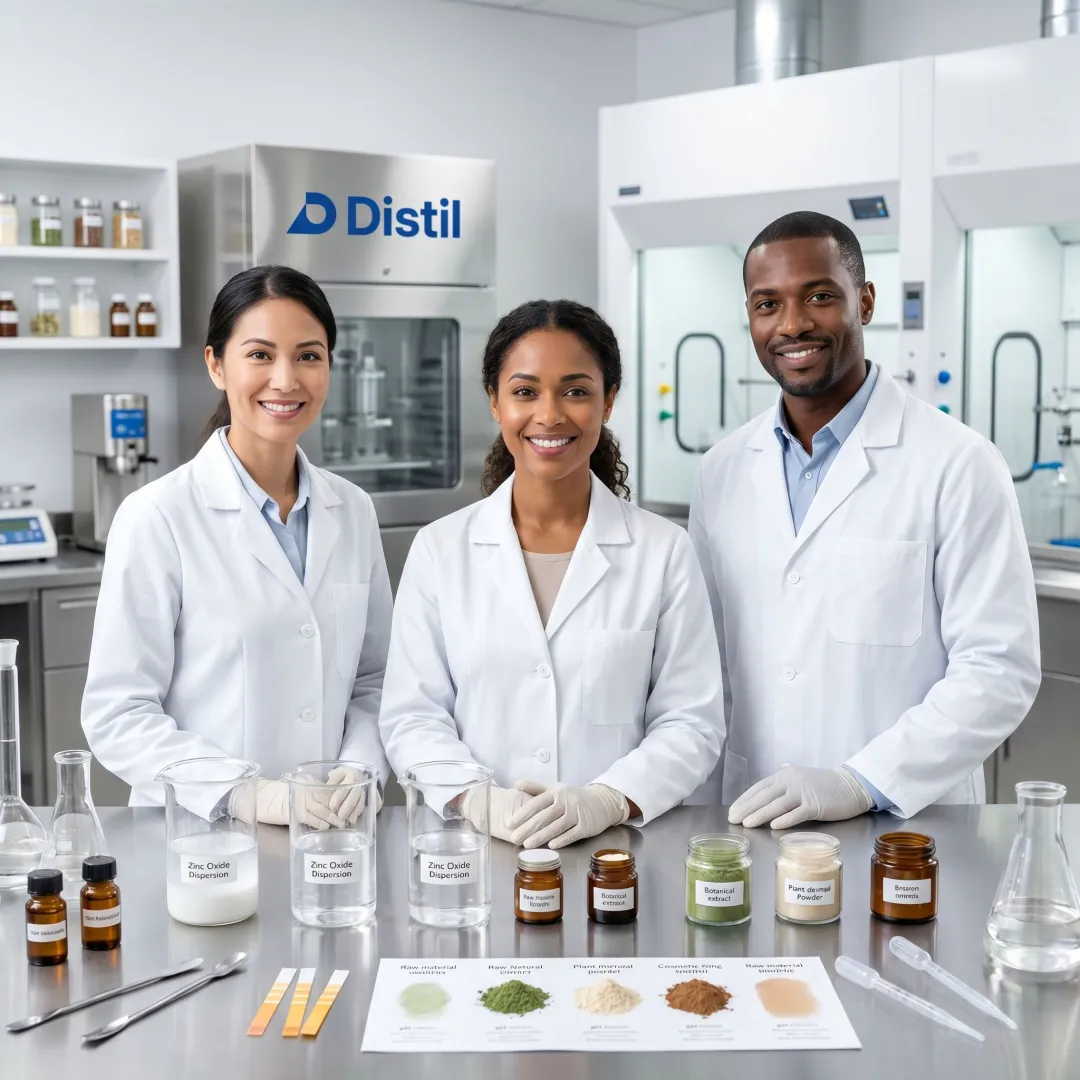 Scientists formulating personal care ingredients