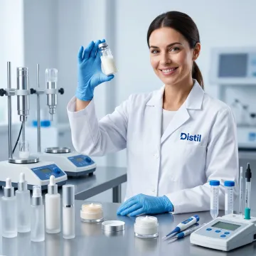 Chemist developing PEG-free personal care emulsifier system