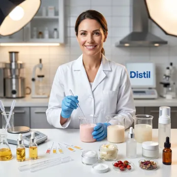Cosmetic chemist developing a skincare formulation