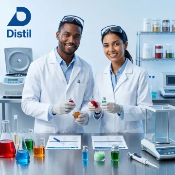 Scientists developing formulated goods in a lab