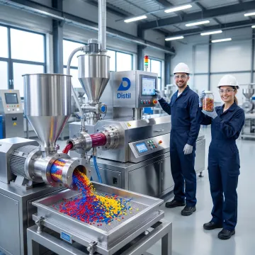 Color masterbatch pellets and compounding equipment