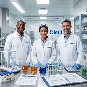Specialty chemical formulation team in a modern lab