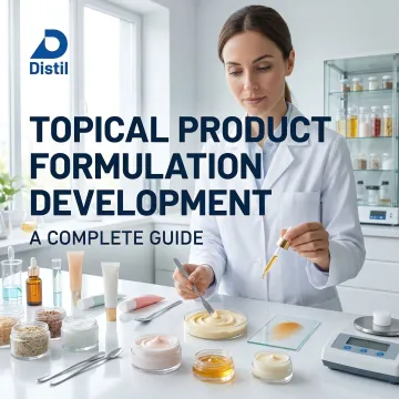 Chemist developing cosmetic formulation ingredients