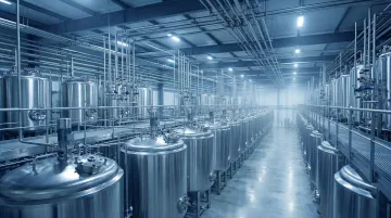 Large-scale biosurfactant fermentation manufacturing facility with industrial bioreactor tanks