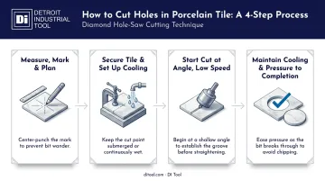 4-step process for cutting holes in porcelain tile safely