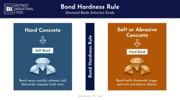 Diamond blade bond hardness selection guide for hard versus soft concrete
