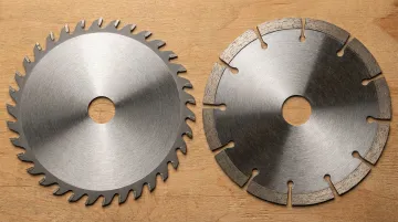 Carbide blade versus diamond blade side by side comparison photo