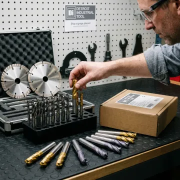 Machinist using precision cutting tools