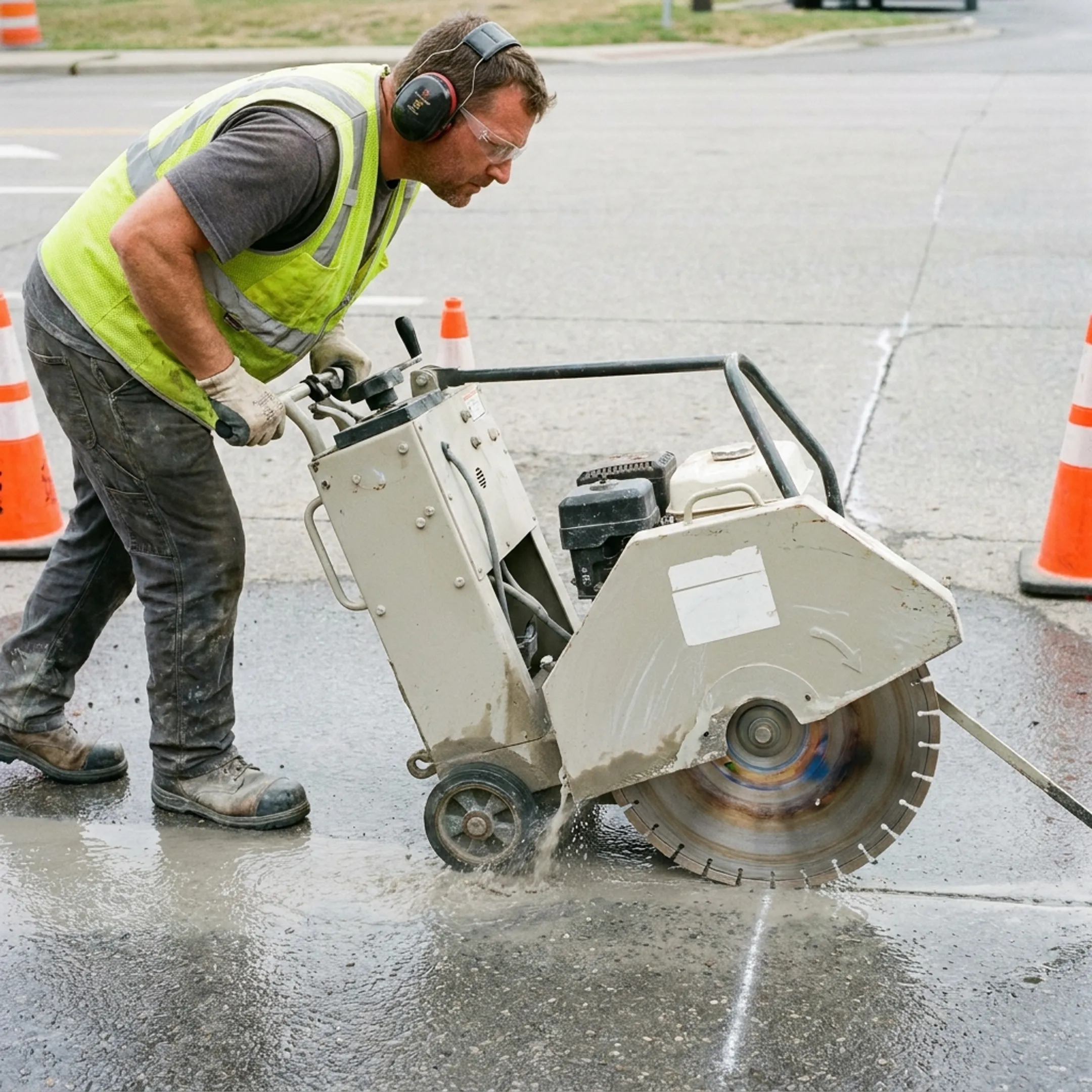 Road and pavement repair crews