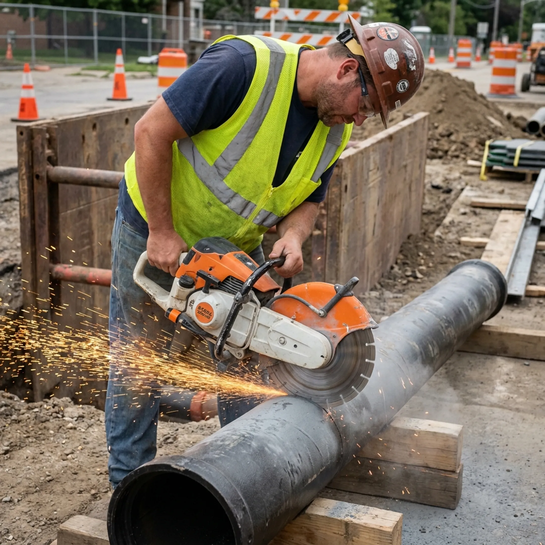 Utility and pipe installation crews