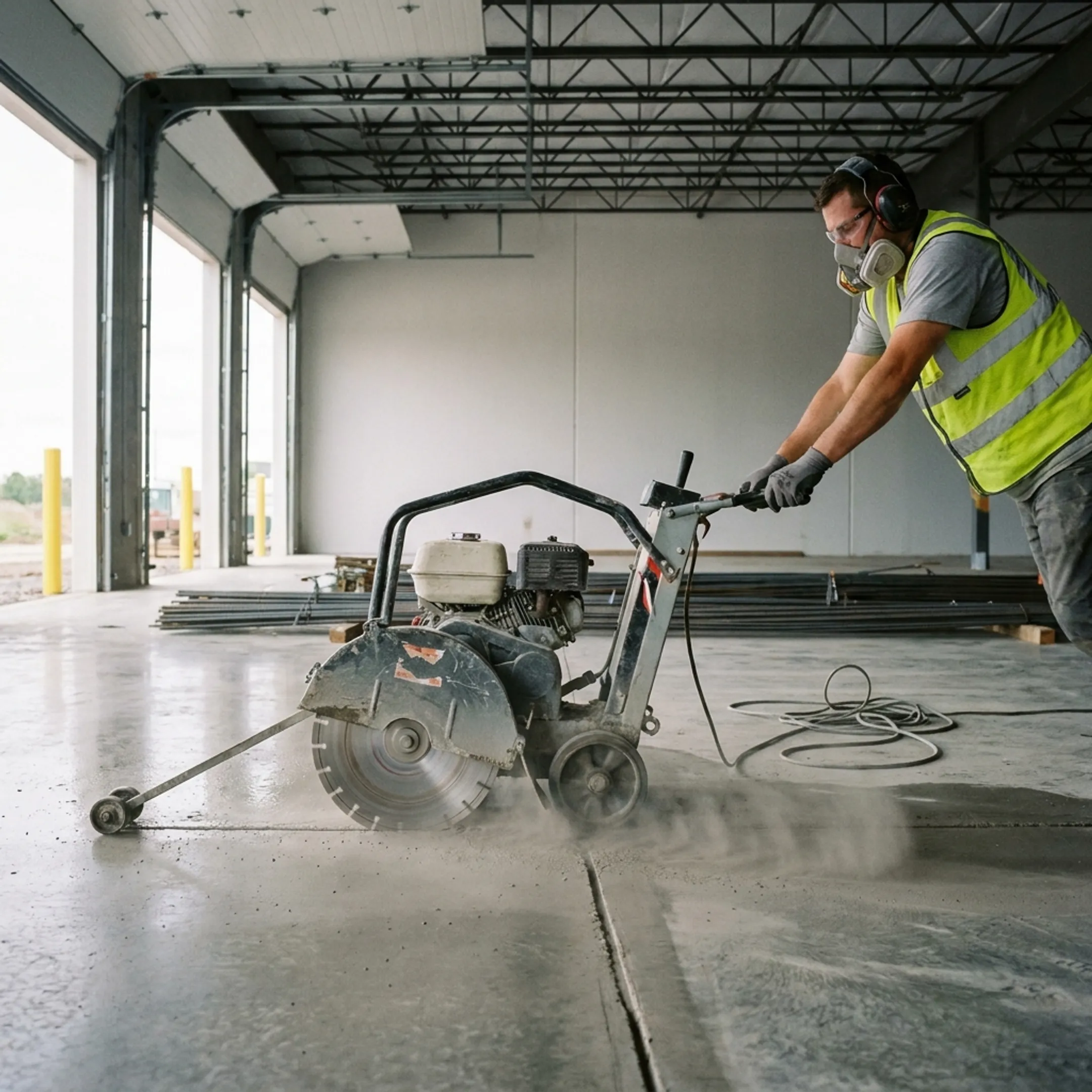 Flooring diamond blade cutting