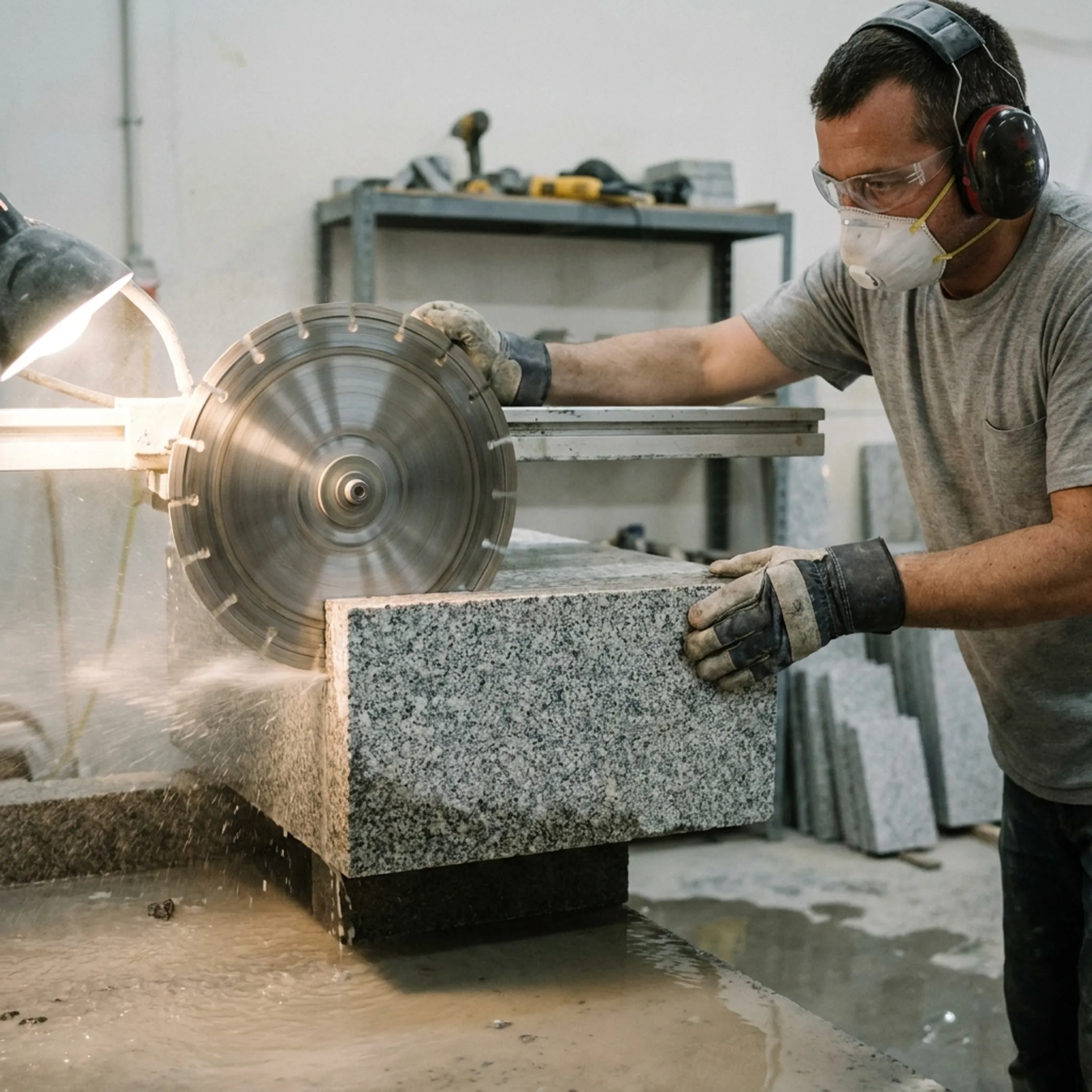 Masonry diamond blade cutting