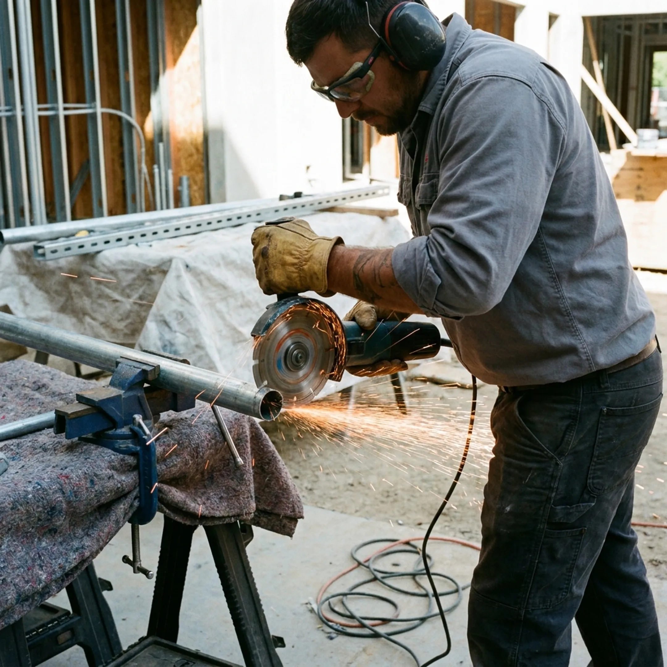 Electrical and plumbing work