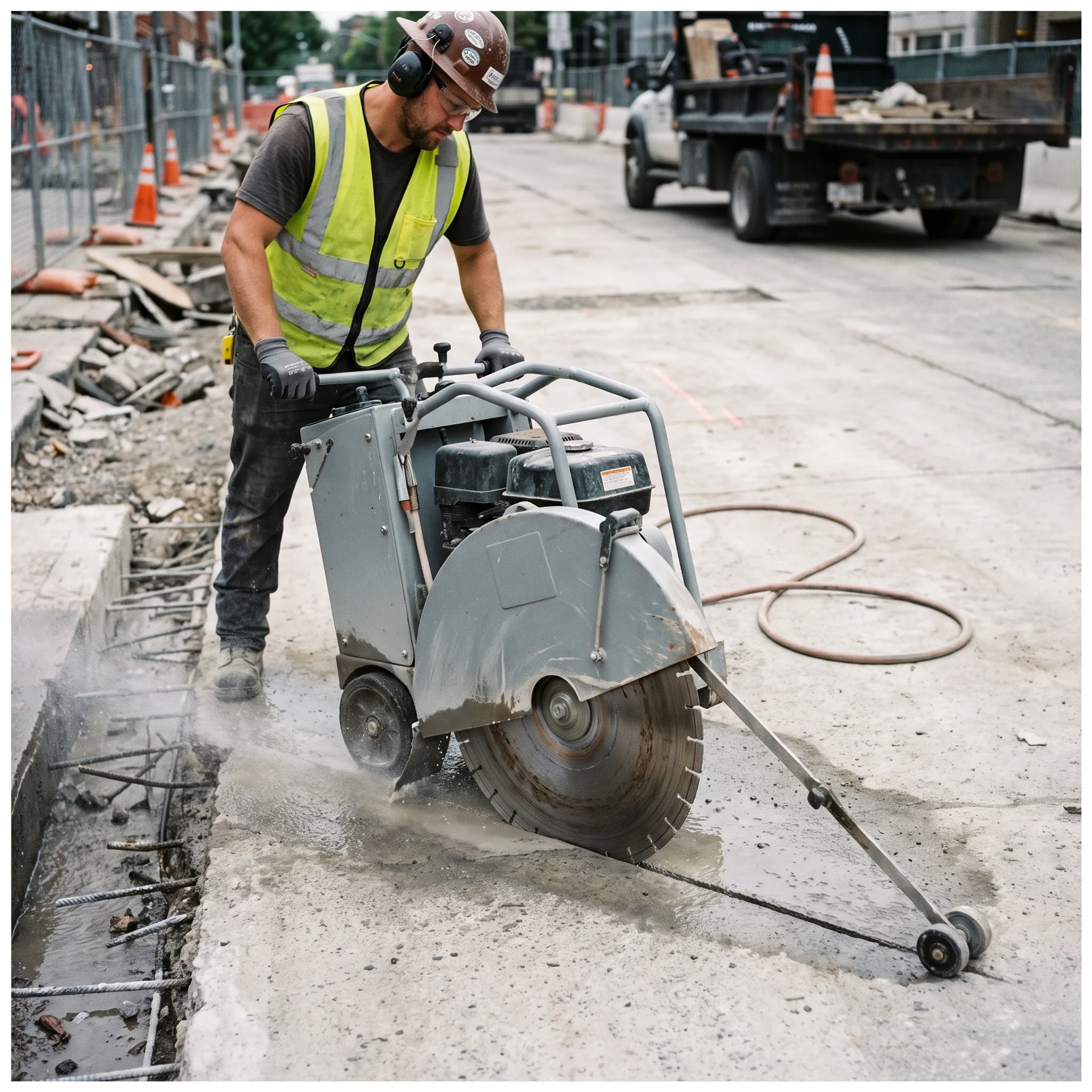 Construction and demolition concrete cutting