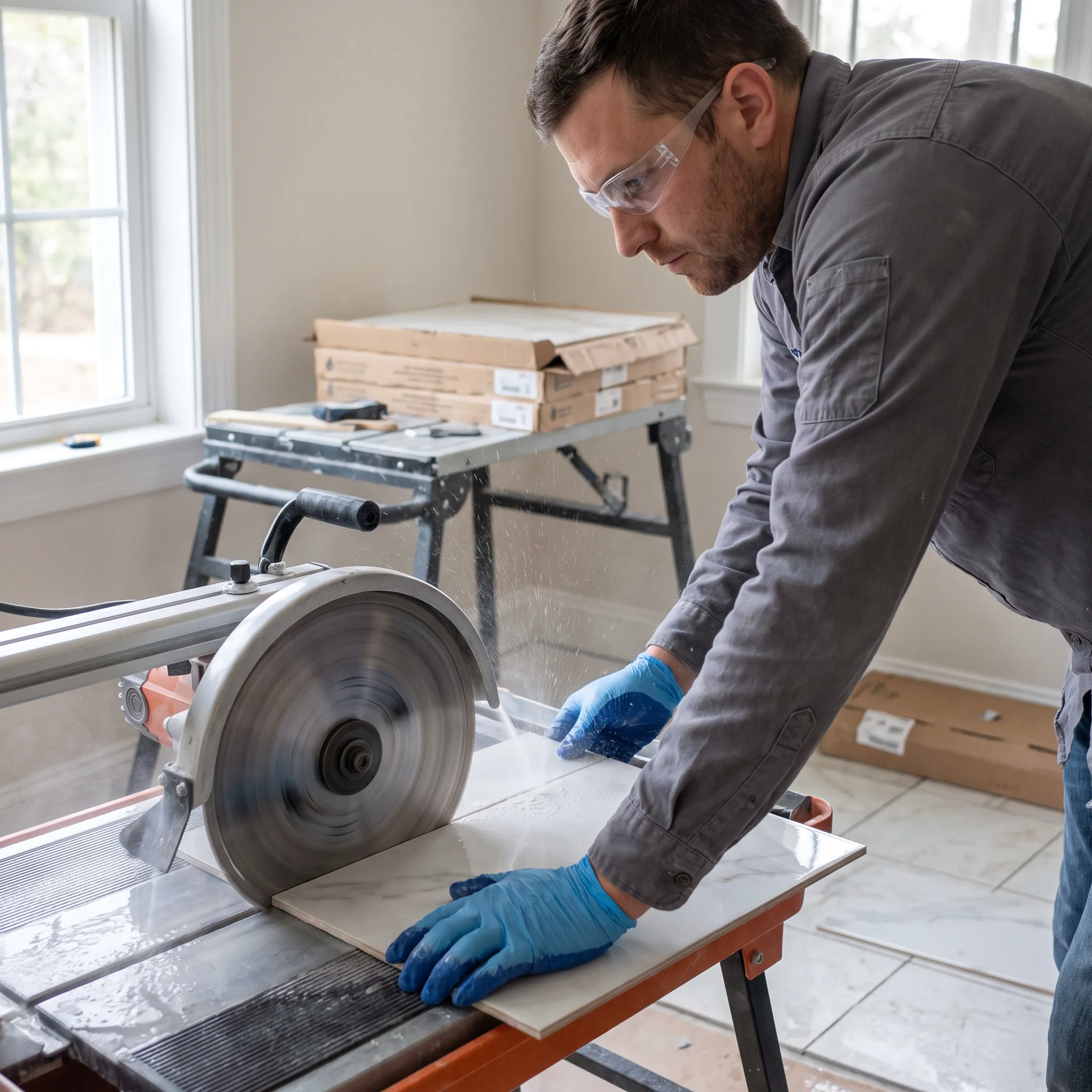 Residential tile installation