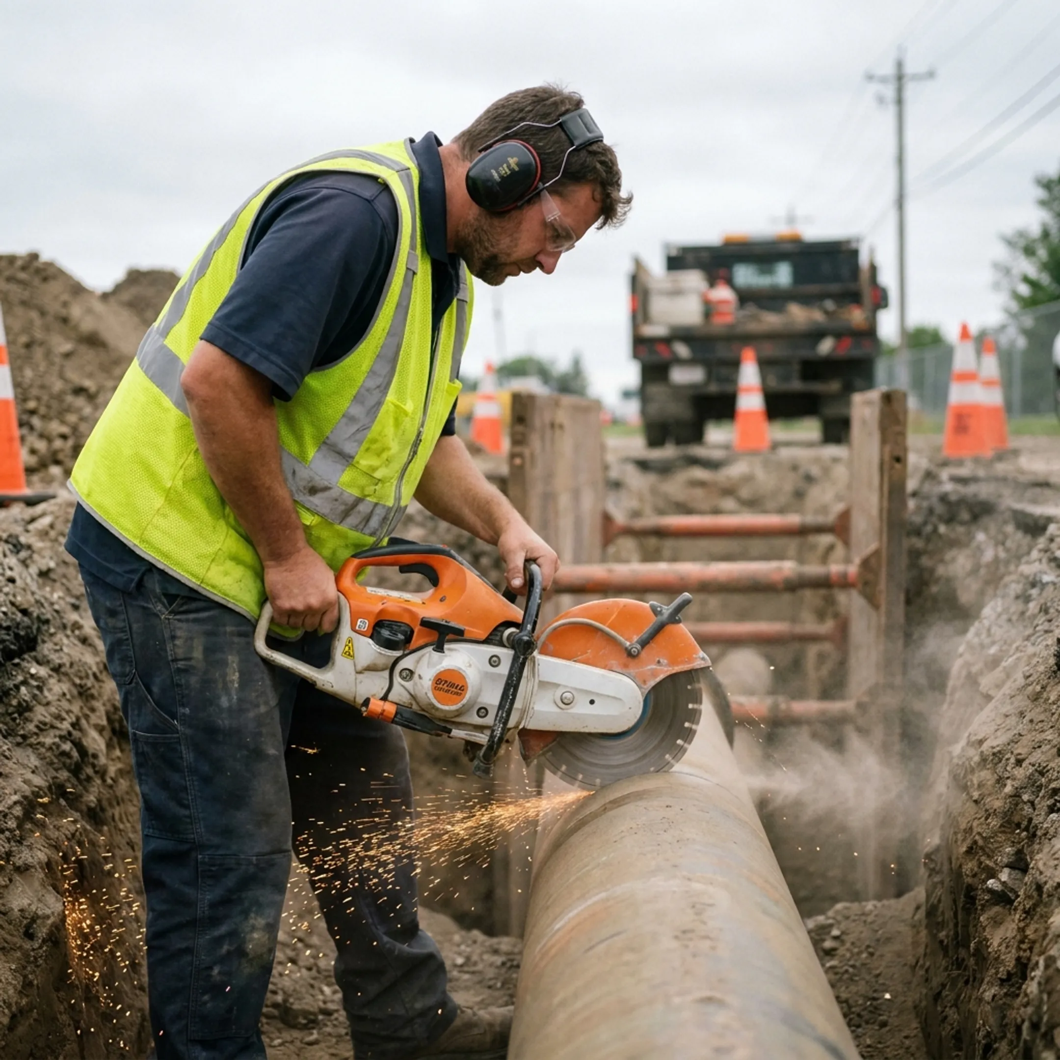 Utility and plumbing work